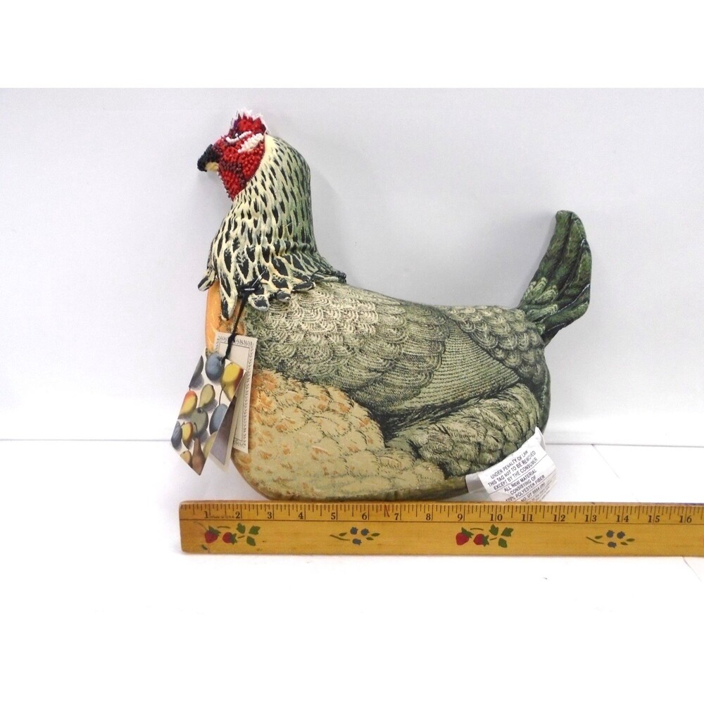 14"x13" Beaded Chicken Novelty Plush Pillow - John Derian 2024 Target Collection - Picture 7 of 8